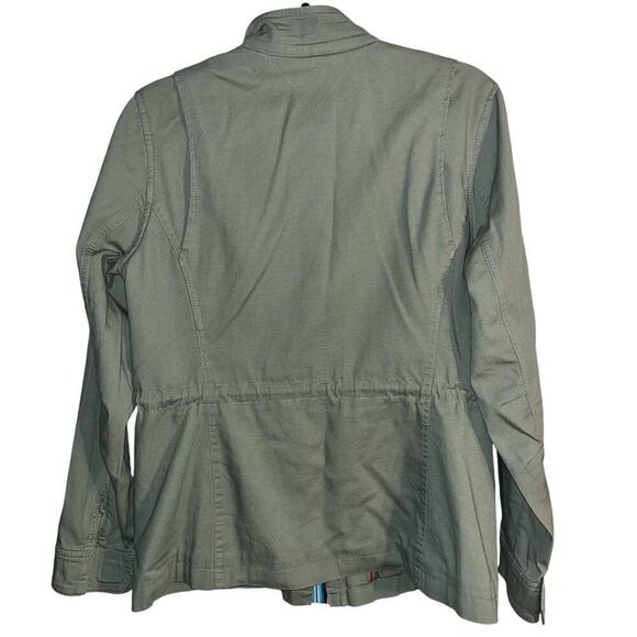 Tommy Hilfiger Canvas Full Zip Military Style Jacket in Light Olive Green - Picture 4 of 9